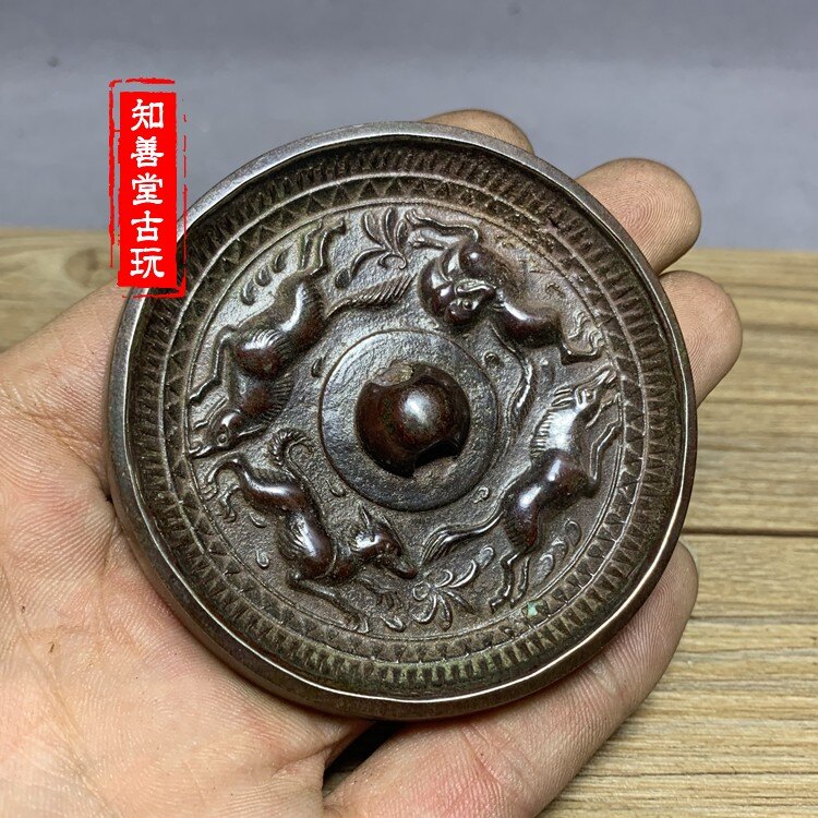 古董，藏友旧藏寄売，青銅製，「商獸面紋提梁器」祭祀品，附葬品，文房置物，賞物。 古董，藏友旧藏寄売，青銅製，「商獸面紋提梁器」祭祀品，附葬品