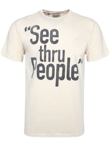GALLERY DEPT. - text-print cotton T-shirt - men - Cotton - XXL - Neutrals