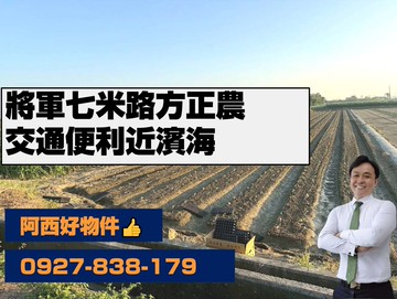 將軍超俗優質方正農地路很寬｜台南市將軍區西甲