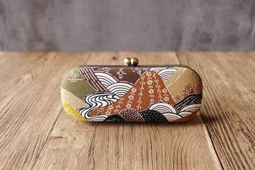 幾何山形 眼鏡盒 筆盒 口金盒 硬殼眼鏡盒