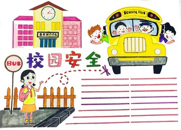 小學生平安校園防溺水消防交通食品安全教育知識主題手抄報a4模板