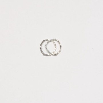Trace of light-Ring Set 二入一組手工s925碎銀拼珍珠雙色戒指