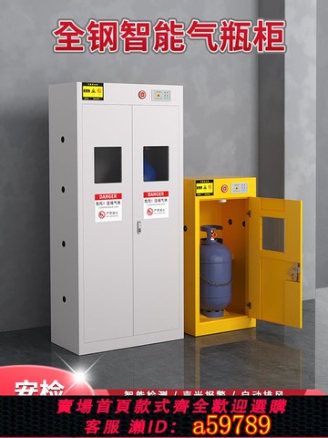 【全網低價 可打統編】工業防爆氣瓶柜安全柜乙炔全鋼雙瓶三瓶報警器固定架實驗室儲存柜