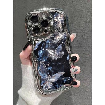 酷圖適用蘋果16手機殼ins夢幻蝴蝶iphone15promax保護套小眾plus高級感鏡面14pro網紅新款13超仙防摔12女11軟