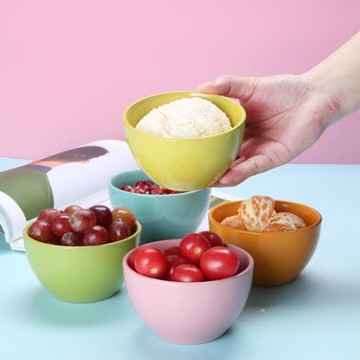 韓式ins家用彩色米飯碗陶瓷北歐酒店可愛小號面碗粥碗微波爐餐具