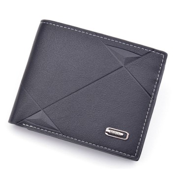 AmaZing 三角標敞口三折好收納男用短夾(2色任選)