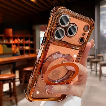 自帶鏡頭膜 防摔散熱 全包圍保護套 磁吸支架 適用於 iPhone 17 16 15 14 13 Promax 防摔殼