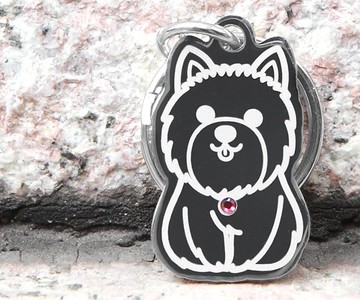 【西高地白梗】『狗狗形狀』專屬-客製名牌（6色鑽）◆可愛x防走失◆