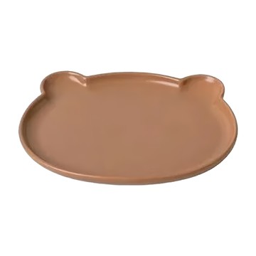 沐慕家居 第二代陶瓷小熊盤子Set 陶瓷材質 棕色/卡其色/白色/奶油黃色  20.7 x 17.7 x 2cm  1組