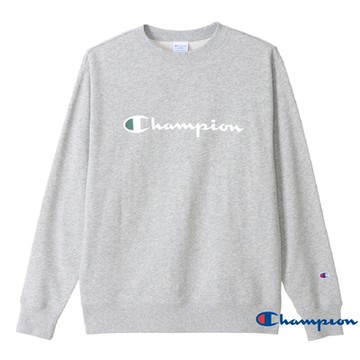 Champion BASIC 圓領上衣 草寫LOGO-(灰色）