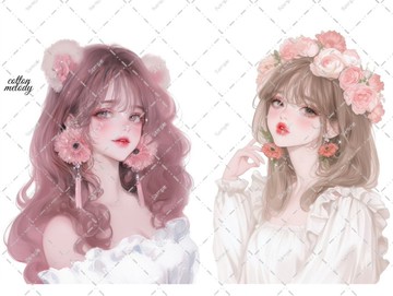 original sticker no.6311 人物貼紙 原創貼紙 人像貼紙 女孩貼紙 原創人物貼紙