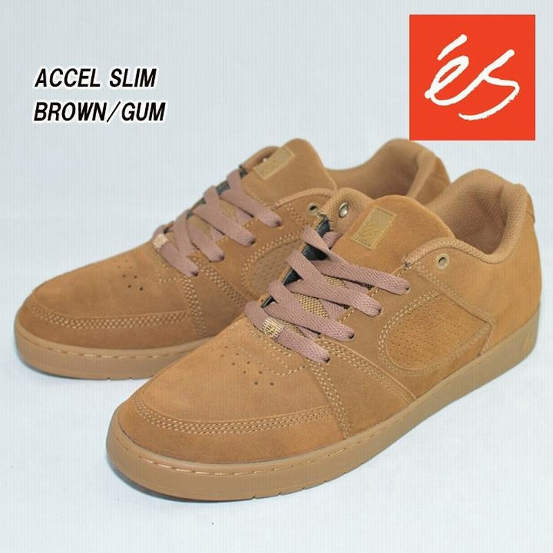 es エス ACCEL SLIM アクセルスリム BROWN/GUM スケシュー シューズ 10