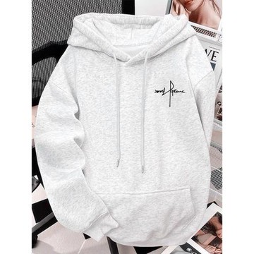 100%純棉衛衣男秋冬季加絨青少年百搭寬松美式高街潮牌外套連帽衫