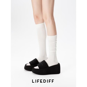 白色薄款學院長筒襪子女配小皮鞋堆堆小腿襪壓力顯瘦JK棉襪春秋款