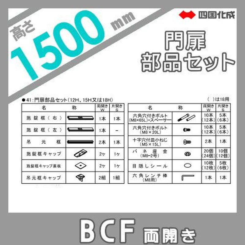 部品】 大型フェンス 四国化成 シコク BCF 1型用 両開き門扉用部品