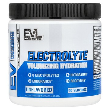 EVLution Nutrition, 電解質，優效補水，原味，3.53 盎司（100 克）