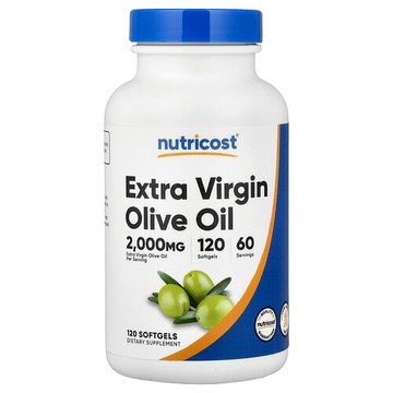 Nutricost, 初榨橄欖油，120 粒軟膠囊（每粒軟膠囊 1,000 毫克）
