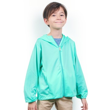 GIAT - 高透氣吸濕排汗A級防曬外套-兒童款/連帽-蘋果綠