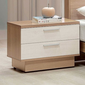 文創集 賓利雙色1.9尺二抽床頭櫃-56x40x45cm免組