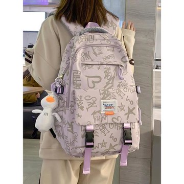 日本書包女is韓版高中學生初中量生原創涂鴉小眾設計n大容肩雙包