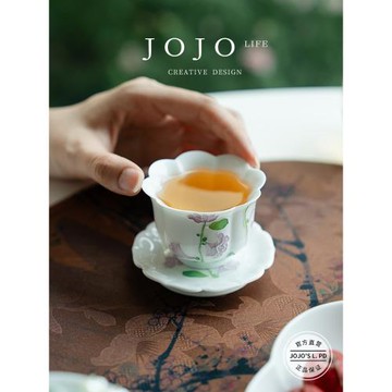 JOJO'S L. PD.Truffles.手繪白瓷鈴蘭花茶杯陶瓷功夫茶具 | 松露