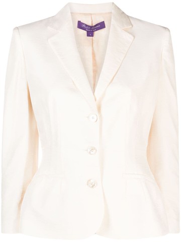 Ralph Lauren Collection - Elitsa twill satin-finish blazer - women - Viscose/Viscose/Polyamide/Spandex/Elastane - 4 - Neutrals