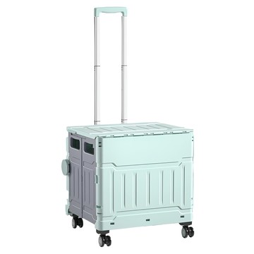 Life+ 多功能秒開收折疊式購物手拉車 四輪款  薄荷綠  1個