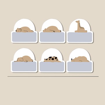 姓名貼紙 耐高溫 防水姓名貼 懶惰動物系 1