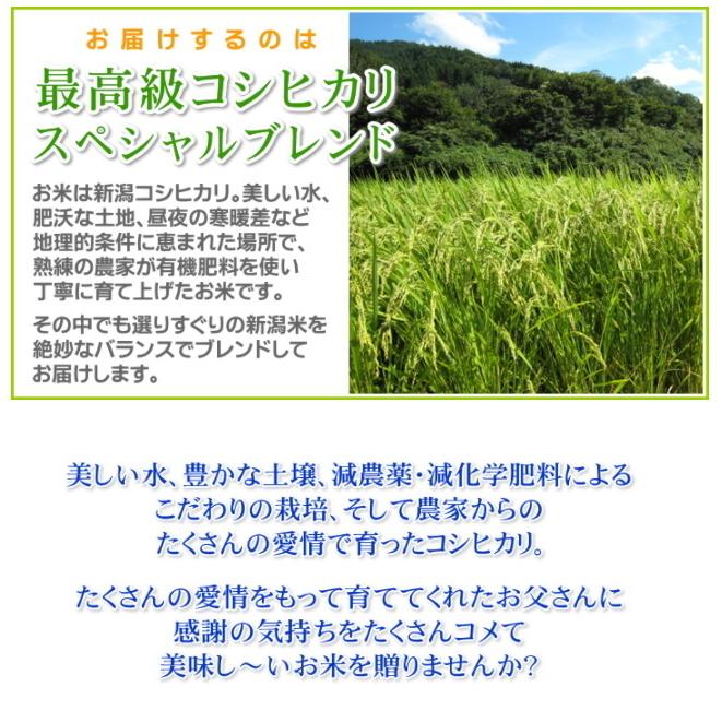 父の日 プレゼント お米 2kg 新潟産コシヒカリ 無洗米 メッセージカード付き 棚田米 新潟米 産地直送 人気 おしゃれ お祝い 父 送料無料