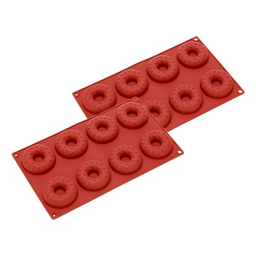 8連甜甜圈蛋糕模  紅色  2個