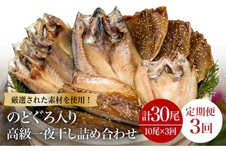 のどぐろ入り高級一夜干し詰め合わせ10枚 魚 干物 アジ サバ 塩干し みりん干し 五島市   愛情食彩 [PCH004]