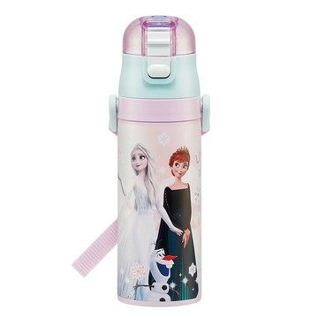 日本 SKATER - 兒童不鏽鋼直飲保溫水壺(470ml)-冰雪奇緣Magic