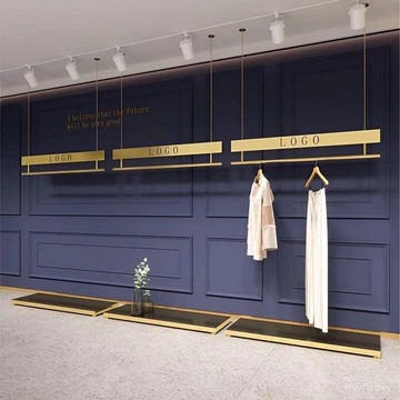 ✅開立發票 服裝店展示架上墻懸掛式吊掛不銹鋼鈦金掛衣服架子女裝店陳列貨架 D4L3