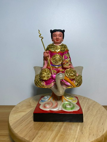 精品木雕造像，九天玄女，開臉圓潤飽滿，形態逼真，工藝精湛，全