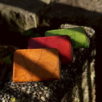 Tevrin 森光 樹葉短夾拉鍊款