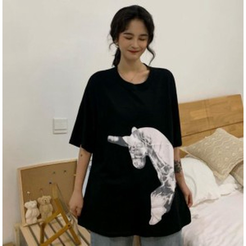 取り寄せ レディース トップス 春夏 Tシャツ 半袖 ラウンドネック イラスト プリント ユニコーン ゆめかわ 原宿系 カジュアル おしゃ 通販 Lineポイント最大1 0 Get Lineショッピング