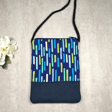 電話包/肩背包/鈄背包/手機袋 / 手機包 ~ 藍綠清新圖案 (D-20)