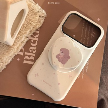 奶油泰迪磁吸支架蘋果iPhone18手機殼適用16菲林15promax磨砂17硬