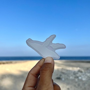 海派- 海洋系列 05 Whale 大翅鯨 透明底防水貼紙