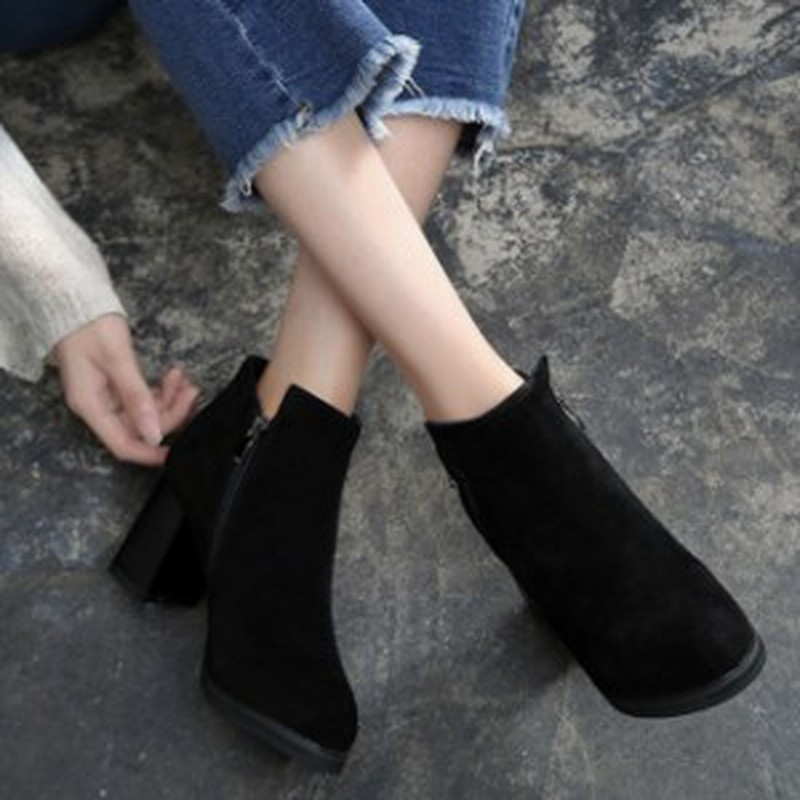 冬靴 レディース ブーツ ブーティ レディース 靴 シューズ ブーツ Vライン スウェード シンプル ヒール ショートブーツ 美脚 大人可愛い 通販 Lineポイント最大7 0 Get Lineショッピング