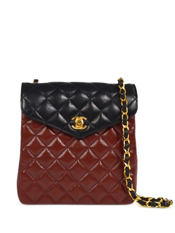CHANEL Pre-Owned - 1985-1990 CC turn-lock shoulder bag - women - Lambskin - One Size - Red