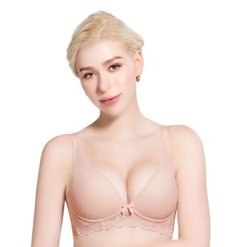 SWEAR 思薇爾 Love myself系列 B-E罩 無鋼圈 模杯 蕾絲 包覆 無痕 女內衣 (柔膚色)