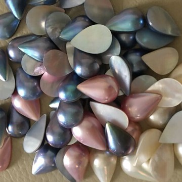 海水天然水滴形馬貝珍珠馬貝珍珠裸珠炫彩無瑕約12*19mm