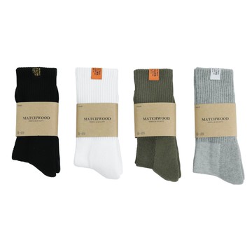 Matchwood Basic Sock 經典布標中筒襪 全黑款 官方賣場