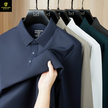 秋冬款高端無縫錦氨翻領男士POLO衫 240g華夫格磨毛男POLO衫定制鑫弘-衣錦男裝