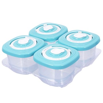 AHOYE 可計時微波冷藏副食品分裝盒 4只裝 (製冰盒 寶寶餐具)