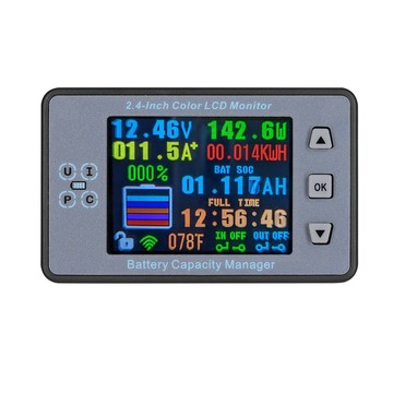 2.4英寸無線電壓表電流表電壓表電量計電池功率檢測器容量測試儀實時監視器2026