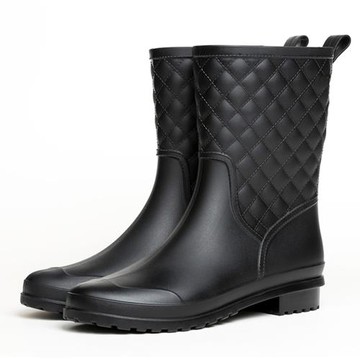 【Alice 】 (預購)名媛簡約樸實晴雨二用雨靴短筒靴