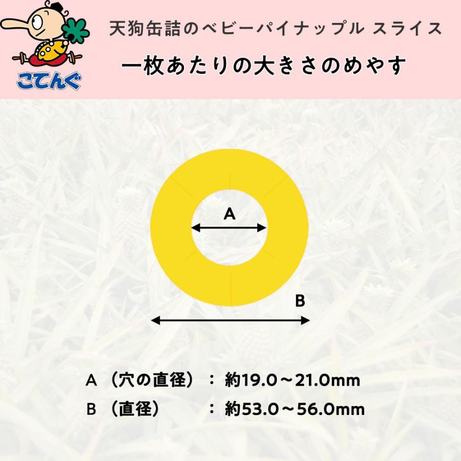 ベビーパイナップル 缶詰 6缶セット タイ産 スライス 1号缶 個数約110-120枚x6缶 輪切り 天狗缶詰 業務用 食品