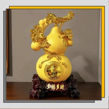 🔥臺灣出貨🔥促銷 福祿金色葫蘆擺件 創意家居裝飾 客廳裝飾品 酒櫃裝飾擺件 家居客廳裝飾 家居擺件/